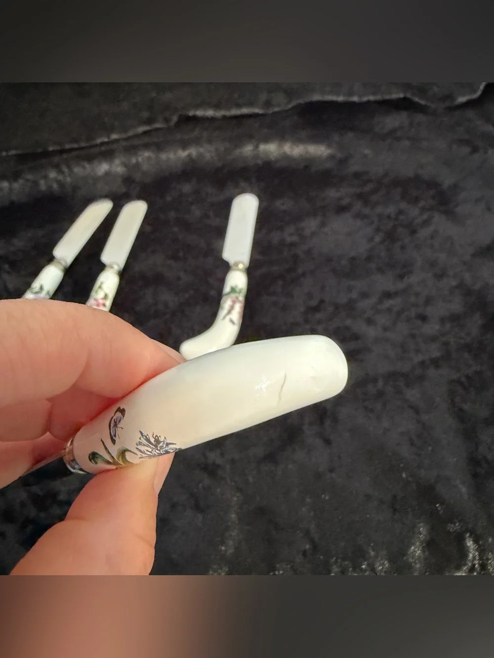 Portmeirion Floral Ceramic Handle Spreaders in white  and Multicolor